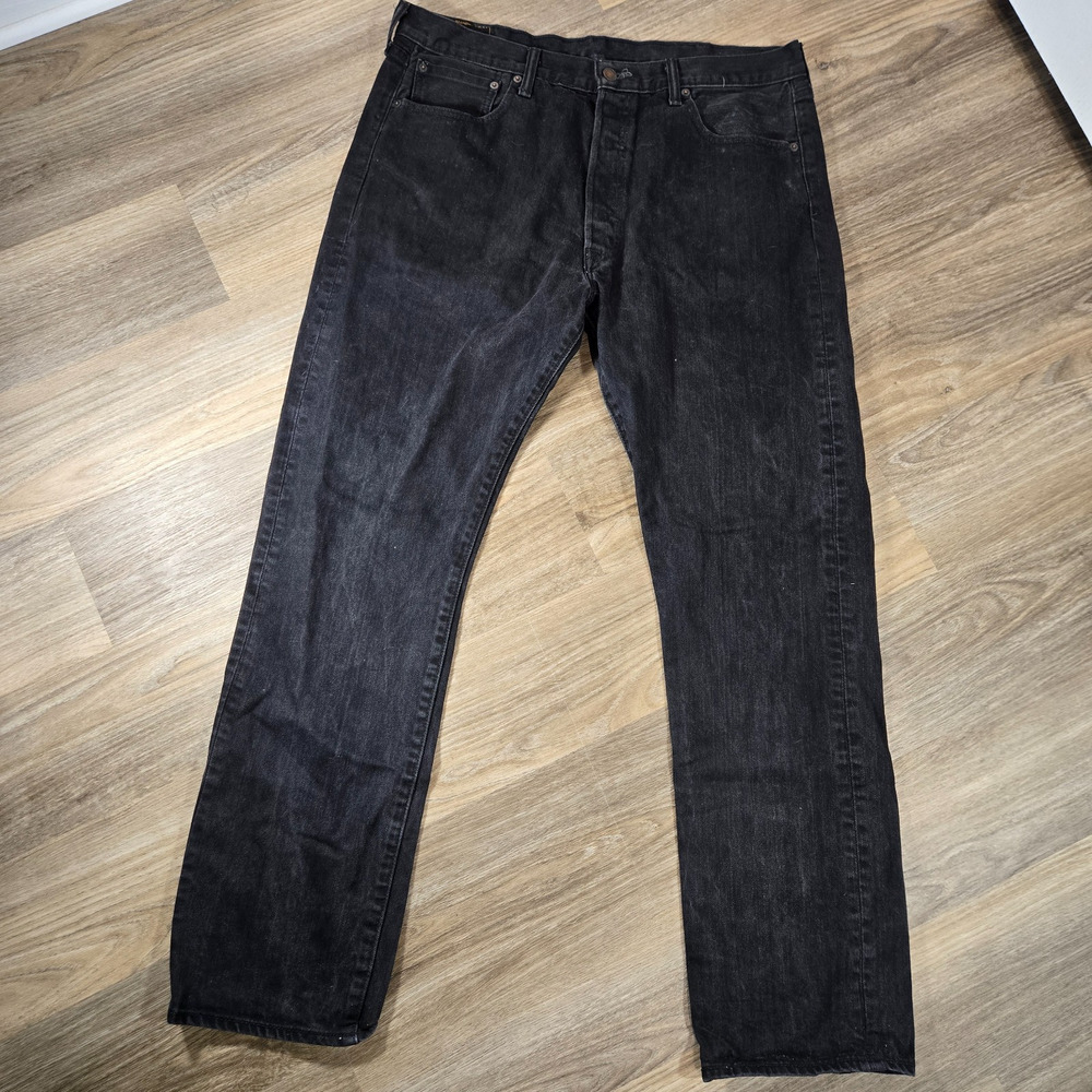 Vintage Levi's 501 Jeans Men's 38x34 Black Denim Button Fly Straight Leg Classic